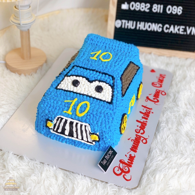 Bánh sinh nhật tạo hình 3d xe ô tô màu xanh đẹp độc đáo tặng bé trai | Bánh  Kem Ngộ Nghĩnh