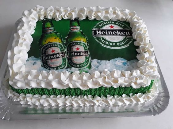 Bánh kem bia heineken hình chữ nhật