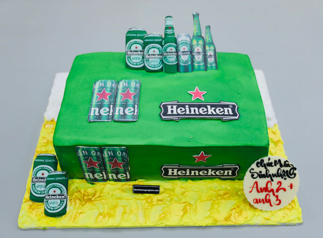 Bánh kem tạo hình 3d thùng bia heineken