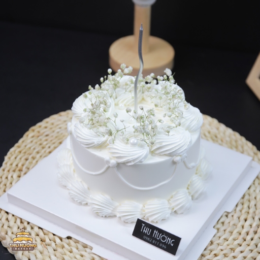 Bánh kỷ niệm ngày cưới Hàn Quốc tone trắng