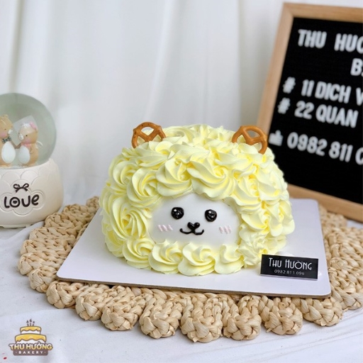 Bánh sinh nhật chú cừu lông vàng