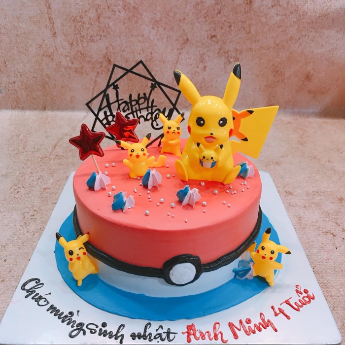 Bánh sinh nhật chủ đề Pokemon đáng yêu