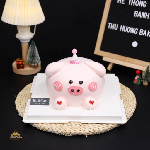 Bánh sinh nhật hình con lợn hồng cute