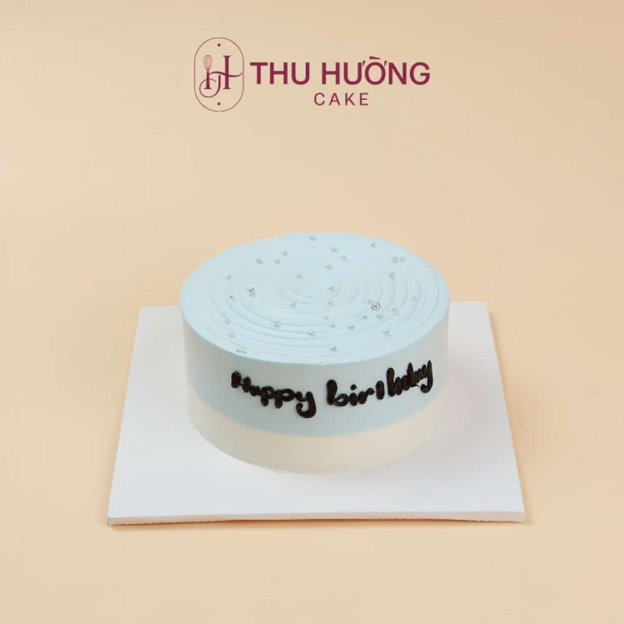 Bánh sinh nhật màu xanh đơn giản