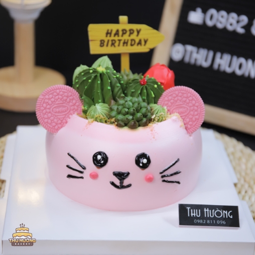 Bánh sinh nhật mô hình con mèo cute