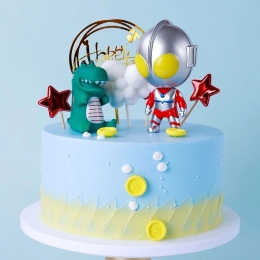 Bánh sinh nhật siêu nhân điện quang - khủng long