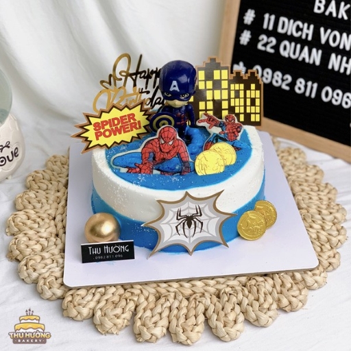 Bánh sinh nhật siêu nhân nhện cho bé trai 1 tuổi