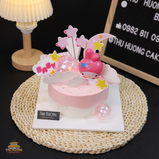 Bánh sinh nhật thỏ hồng dễ thương