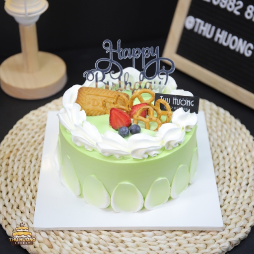 Bánh sinh nhật tone xanh Hàn Quốc
