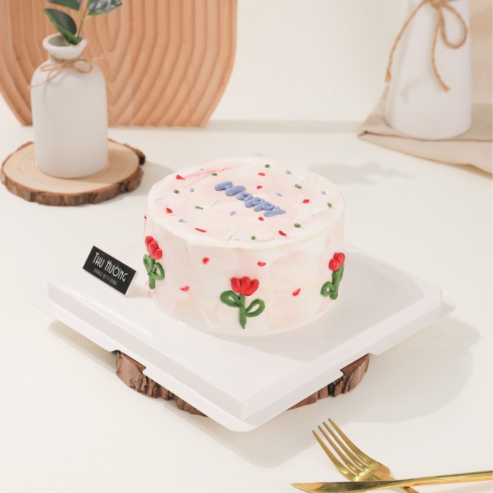 Bánh sinh nhật trang trí phong cách Hàn Quốc nhẹ nhàng