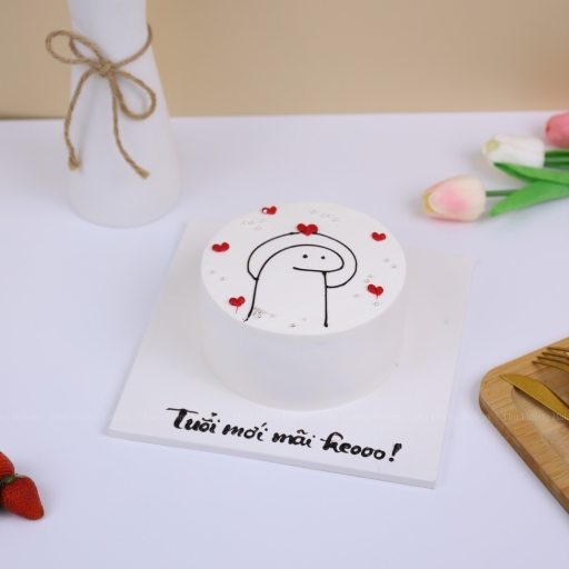 Bánh sinh nhật vẽ hình chibi hài hước tặng người yêu
