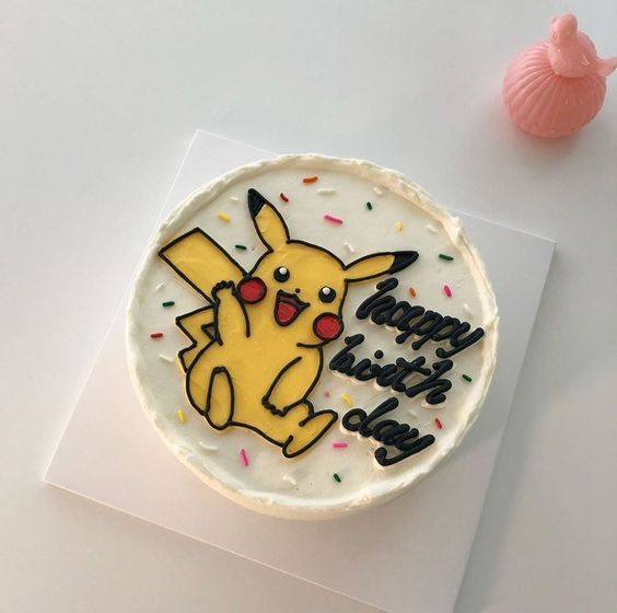 Bánh sinh nhật vẽ hình pikachu nổi