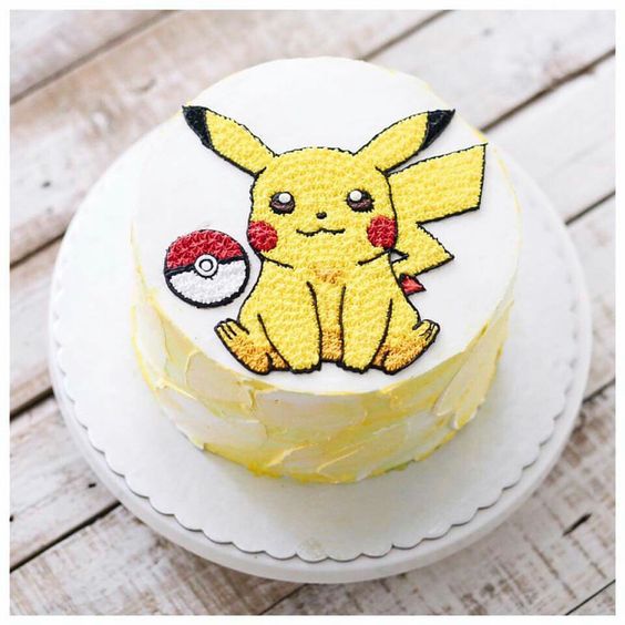 Chiếc bánh sinh nhật vẽ hình pikachu đáng yêu
