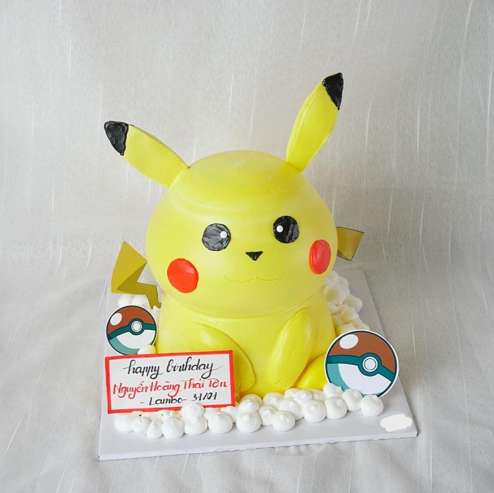 Mẫu bánh sinh nhật hình pikachu dễ thương