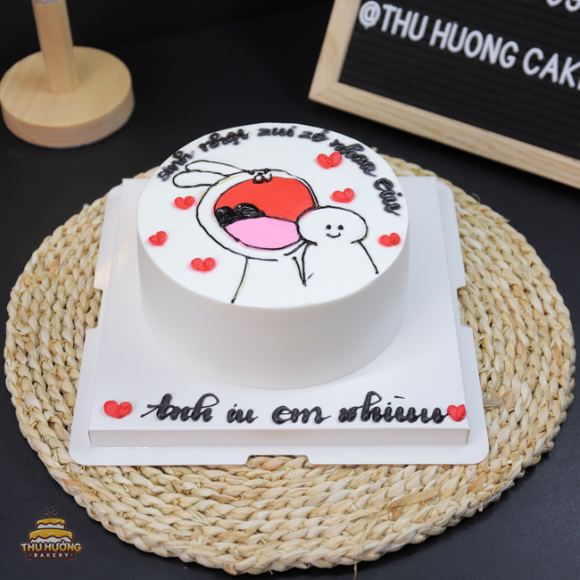 Mẫu bánh sinh nhật với hình ảnh chibi cute