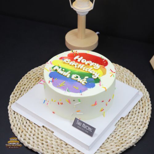 Bánh sinh nhật màu sắc đơn giản -2