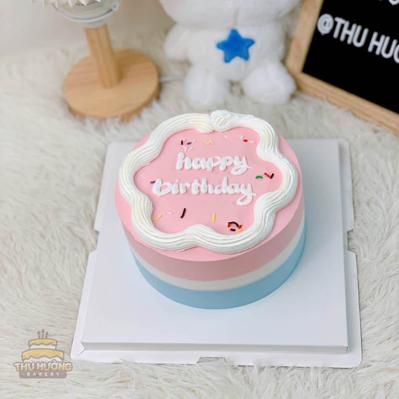 Bánh sinh nhật Hàn Quốc trang trí đơn giản