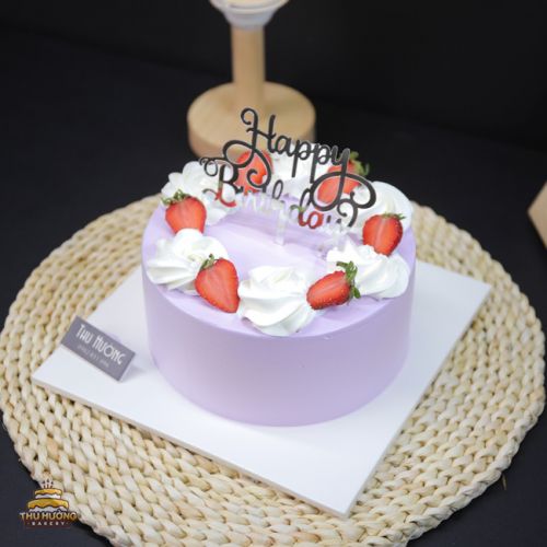 Bánh sinh nhật tone tím vị dâu -2