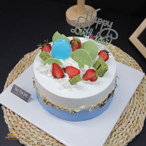 Bánh sinh nhật tone xanh dương hàn quốc -2