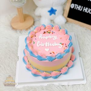 Bánh sinh nhật Hàn Quốc tone 3 màu